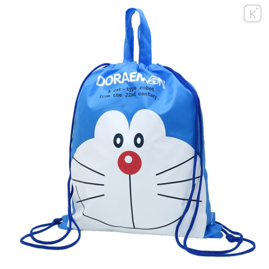 Japan Doraemon Gym Sack Knapsack Drawstring Backpack - Smile Face - 1