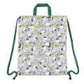 Japan Peanuts Gym Sack Knapsack Drawstring Backpack - Snoopy & Woodstock / Grey - 1