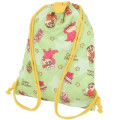 Japan Crayon Shin-chan Gym Sack Knapsack Drawstring Backpack - Green Quilted - 4