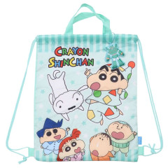 Japan Crayon Shin-chan Gym Sack Knapsack Drawstring Backpack & Name Tag - Pajama Party