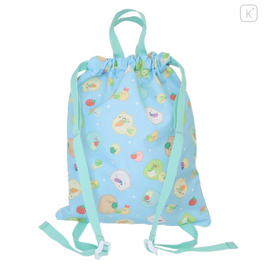 Japan San-X Gym Sack Knapsack Drawstring Backpack - Sumikko Gurashi / Fruits Blue - 2