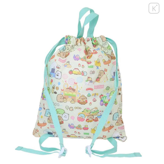 Japan San-X Gym Sack Knapsack Drawstring Backpack - Sumikko Gurashi / Food Kingdom - 2