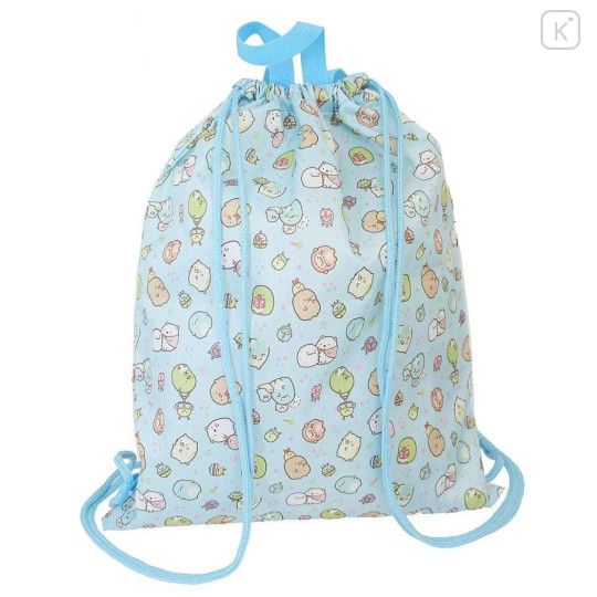 Japan San-X Gym Sack Knapsack Drawstring Backpack - Sumikko Gurashi / Mysterious Friends Blue - 3