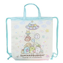 Japan San-X Gym Sack Knapsack Drawstring Backpack - Sumikko Gurashi / Mysterious Friends Beige