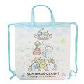 Japan San-X Gym Sack Knapsack Drawstring Backpack - Sumikko Gurashi / Mysterious Friends Beige - 1