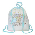 Japan San-X Gym Sack Knapsack Drawstring Backpack - Sumikko Gurashi / Mysterious Friends Beige - 3