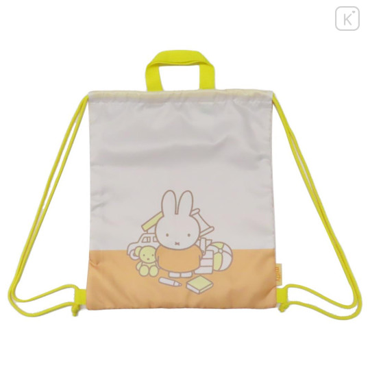 Japan Miffy Gym Sack Knapsack Drawstring Backpack - Orange & Beige - 1