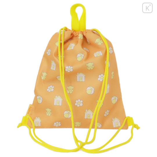 Japan Miffy Gym Sack Knapsack Drawstring Backpack - Orange & Beige - 2