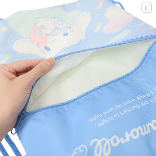 Japan Sanrio Gym Sack Knapsack Drawstring Backpack - Cinnamoroll / Dreaming Angel - 4