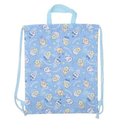 Japan Chiikawa Gym Sack Knapsack Drawstring Backpack - Chiikawa & Hachiware & Usagi / Blue