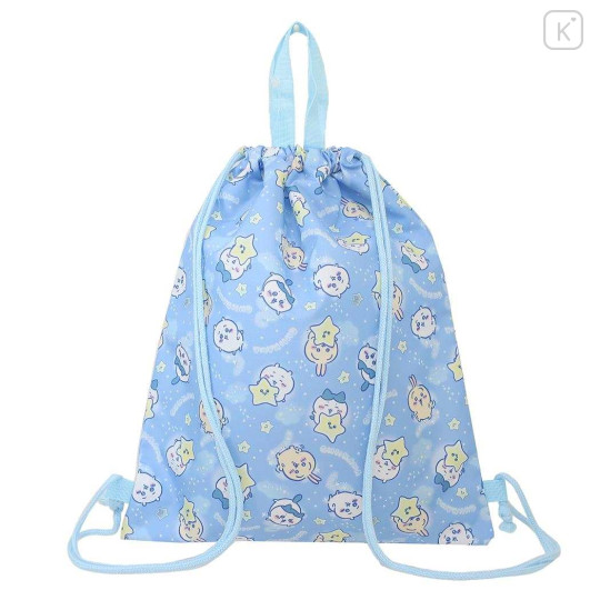 Japan Chiikawa Gym Sack Knapsack Drawstring Backpack - Chiikawa & Hachiware & Usagi / Blue - 2