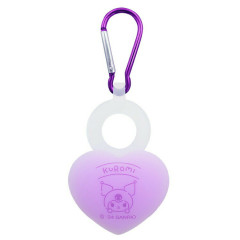 Japan Sanrio Towel Holder Plastic Bottle Holder with Carabiner - Kuromi / Heart