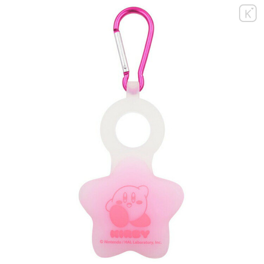 Japan Kirby Towel Holder Plastic Bottle Holder with Carabiner - Pink Star - 1