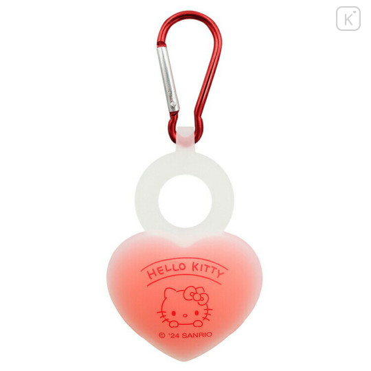 Japan Sanrio Towel Holder Plastic Bottle Holder with Carabiner - Hello Kitty / Heart - 1