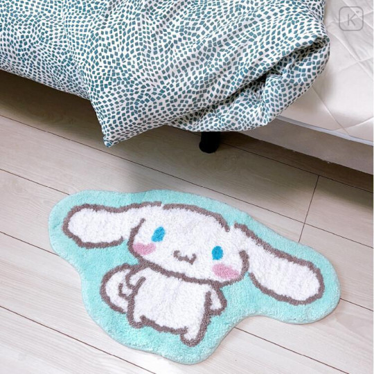 Japan Sanrio Soft Fluffy Die-Cut Carpet Mat - Cinnamoroll / Smile - 2