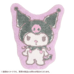 Japan Sanrio Soft Fluffy Die-Cut Carpet Mat - Kuromi / Smile