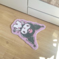 Japan Sanrio Soft Fluffy Die-Cut Carpet Mat - Kuromi / Smile - 3