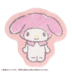 Japan Sanrio Soft Fluffy Die-Cut Carpet Mat - My Melody / Smile