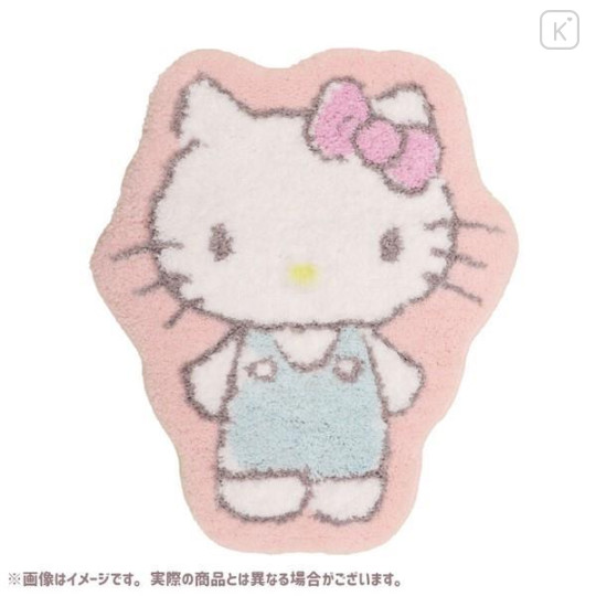 Japan Sanrio Soft Fluffy Die-Cut Carpet Mat - Hello Kitty / Smile - 1