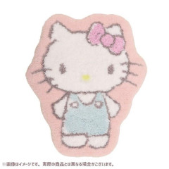 Japan Sanrio Soft Fluffy Die-Cut Carpet Mat - Hello Kitty / Smile