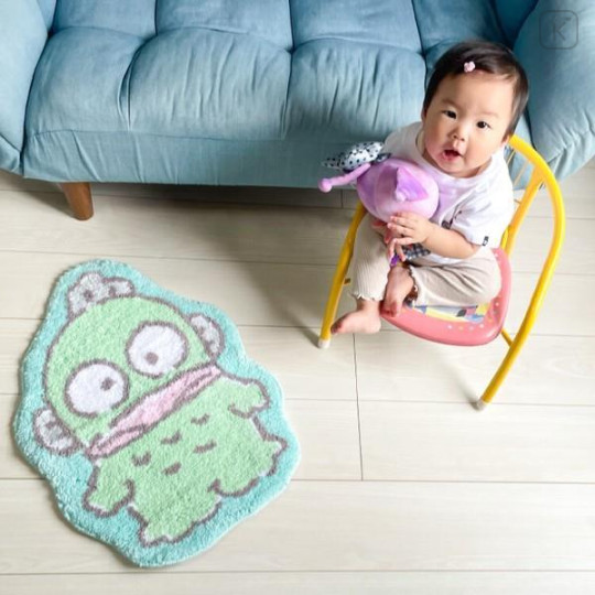 Japan Sanrio Soft Fluffy Die-Cut Carpet Mat - Hangyodon / Smile - 3