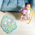 Japan Sanrio Soft Fluffy Die-Cut Carpet Mat - Hangyodon / Smile - 3