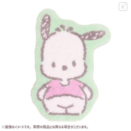 Japan Sanrio Soft Fluffy Die-Cut Carpet Mat - Pochacco / Smile - 1