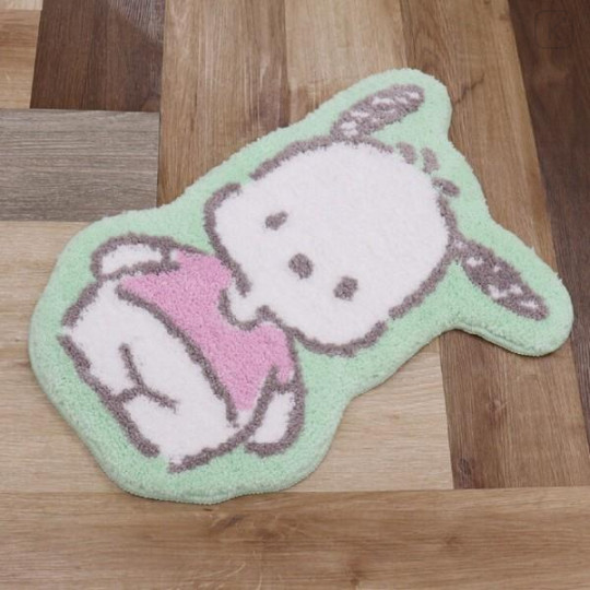 Japan Sanrio Soft Fluffy Die-Cut Carpet Mat - Pochacco / Smile - 2