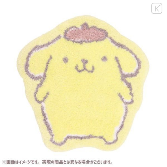 Japan Sanrio Soft Fluffy Die-Cut Carpet Mat - Pompompurin / Smile - 1