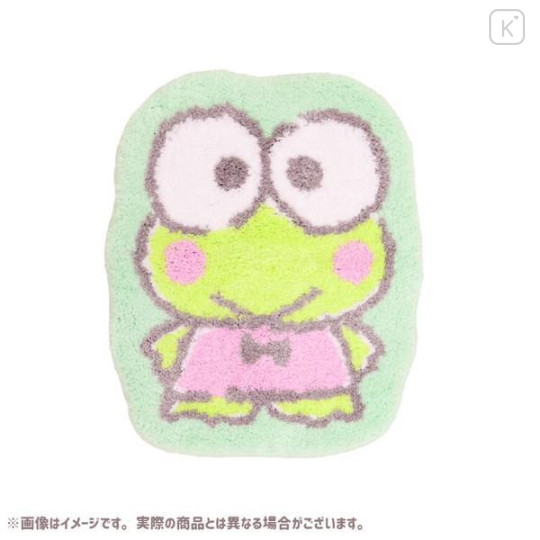 Japan Sanrio Soft Fluffy Die-Cut Carpet Mat - Keroppi / Smile - 1