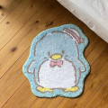 Japan Sanrio Soft Fluffy Die-Cut Carpet Mat - Tuxedo Sam / Smile - 2