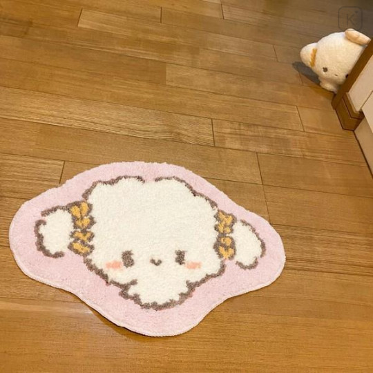 Japan Sanrio Soft Fluffy Die-Cut Carpet Mat - Cogimyun / Smile - 3