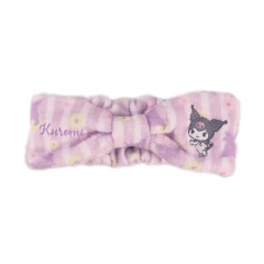 Japan Sanrio Fluffy Hair Turban - Kuromi / Stripe Flower