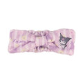 Japan Sanrio Fluffy Hair Turban - Kuromi / Stripe Flower - 1