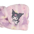 Japan Sanrio Fluffy Hair Turban - Kuromi / Stripe Flower - 3