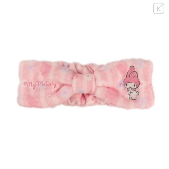 Japan Sanrio Fluffy Hair Turban - My Melody / Stripe Flower - 1