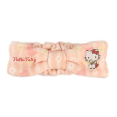 Japan Sanrio Fluffy Hair Turban - Hello Kitty / Stripe Flower