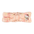 Japan Sanrio Fluffy Hair Turban - Hello Kitty / Stripe Flower - 1