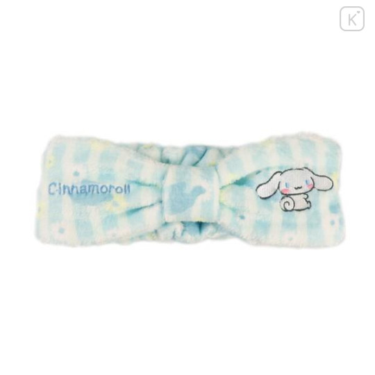 Japan Sanrio Fluffy Hair Turban - Cinnamoroll / Stripe Flower - 1