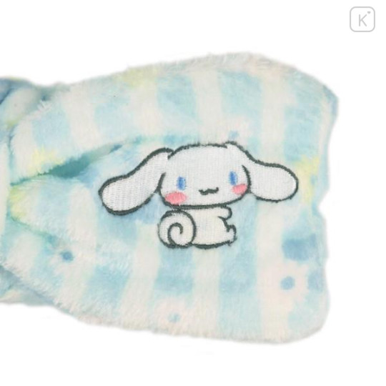 Japan Sanrio Fluffy Hair Turban - Cinnamoroll / Stripe Flower - 3