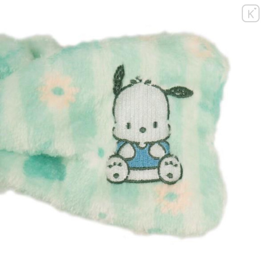 Japan Sanrio Fluffy Hair Turban - Pochacco / Stripe Flower - 3