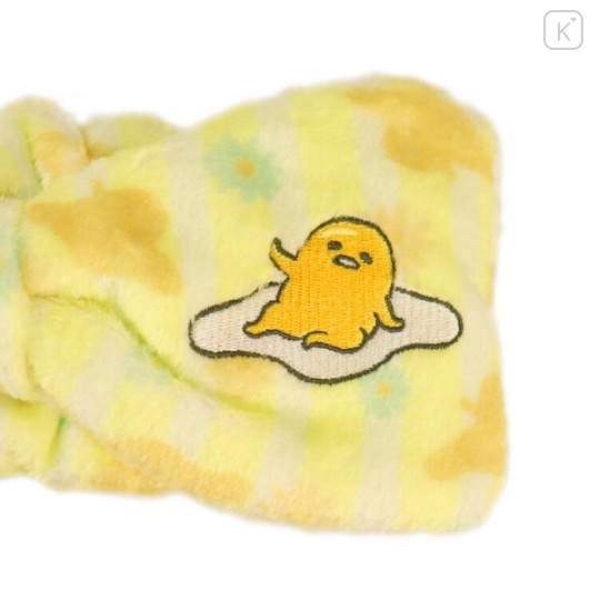 Japan Sanrio Fluffy Hair Turban - Gudetama / Stripe Flower - 3