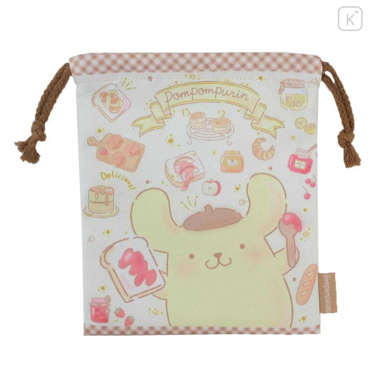 Japan Sanrio Drawstring Pouch - Pompompurin / Delicious - 1