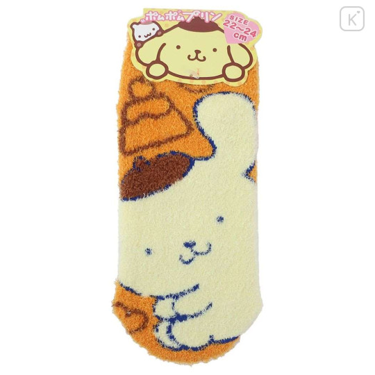 Japan Sanrio Fluffy Socks - Pompompurin / Orange - 1