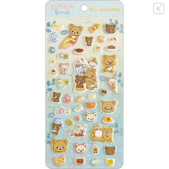 Japan San-X Squishy Sticker - Rilakkuma / Let's All Be Full And Satisfied - 1