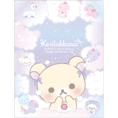 Japan San-X 10 Pockets A4 Clear Holder - Korilakkuma / Sky Curly Cotton Candy