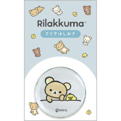 Japan San-X Glass Round Chopstick Rest - Kiiroitori & Rilakkuma