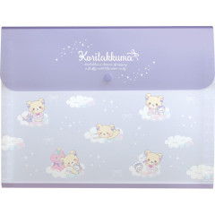 Japan San-X 6 Pockets A4 Document File - Korilakkuma / Sky Curly Cotton Candy