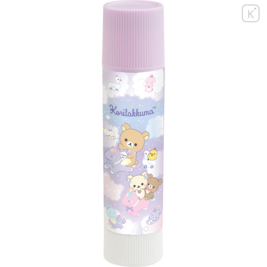 Japan San-X Kieiro Pit Glue Stick - Rilakkuma / Sky Curly Cotton Candy - 1