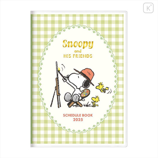 Japan Peanuts B6 Planner Monthly Schedule Book - 2025 / Snoopy Gingham - 1